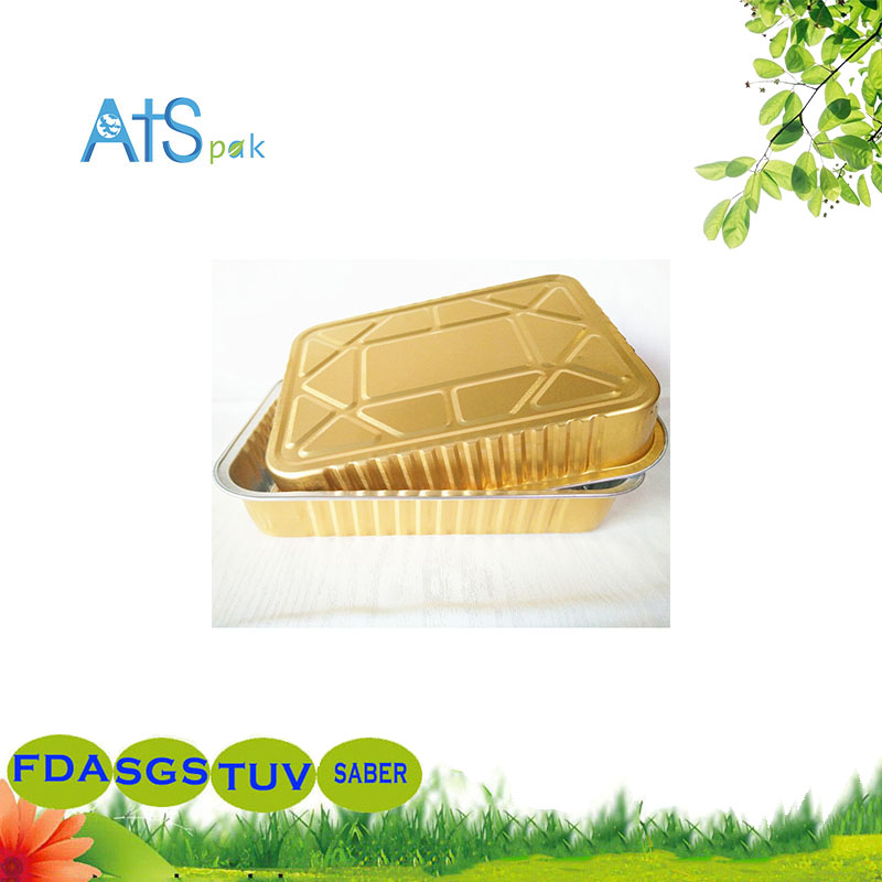 Aluminum foil container with lid