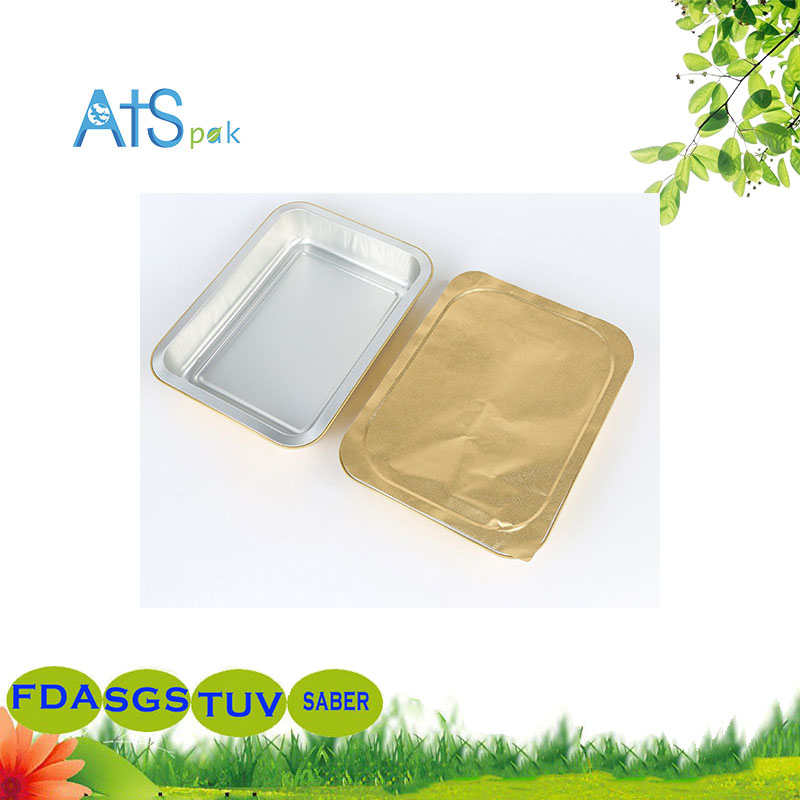 seafood gold sealed aluminum foil takeaway box 