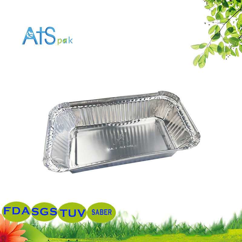 Rectangular aluminum foil take away lunch box